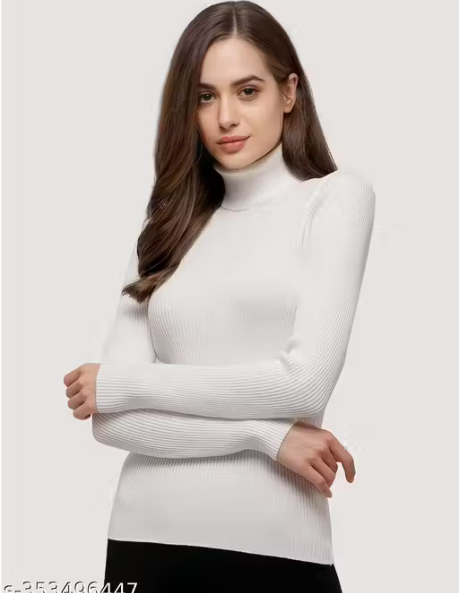 Women highneck girls highneck highneck for women sweater for women stylish sweater for women girls - Image 3